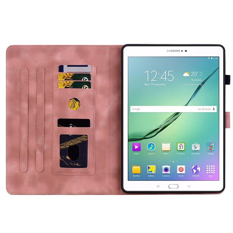 For Samsung Galaxy Tab S2 9.7 T810 T815 Lily Embossed Leather Tablet Case(Pink) by bashfashion