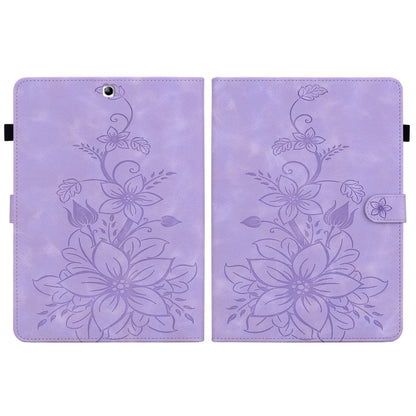 For Samsung Galaxy Tab S2 9.7 T810 T815 Lily Embossed Leather Tablet Case(Purple) by bashfashion