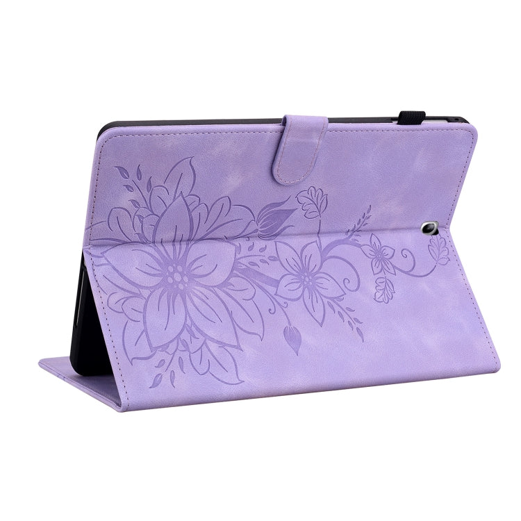 For Samsung Galaxy Tab S2 9.7 T810 T815 Lily Embossed Leather Tablet Case(Purple) by bashfashion
