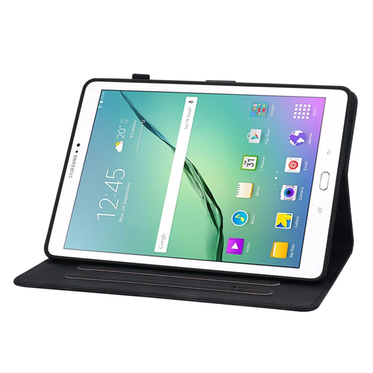 For Samsung Galaxy Tab S2 9.7 T810 T815 Lily Embossed Leather Tablet Case(Black) by bashfashion