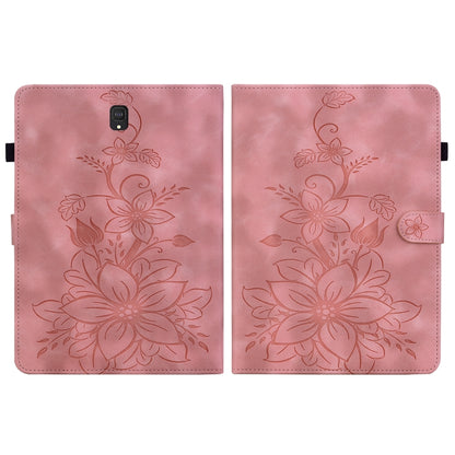 For Samsung Galaxy Tab S4 10.5 SM-T830/T835 Lily Embossed Leather Tablet Case(Pink) by bashfashion
