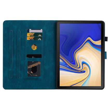 For Samsung Galaxy Tab S4 10.5 SM-T830/T835 Lily Embossed Leather Tablet Case(Dark Blue) by bashfashion