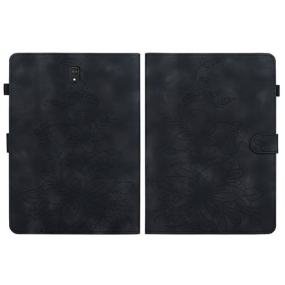 For Samsung Galaxy Tab S4 10.5 SM-T830/T835 Lily Embossed Leather Tablet Case(Black) by bashfashion