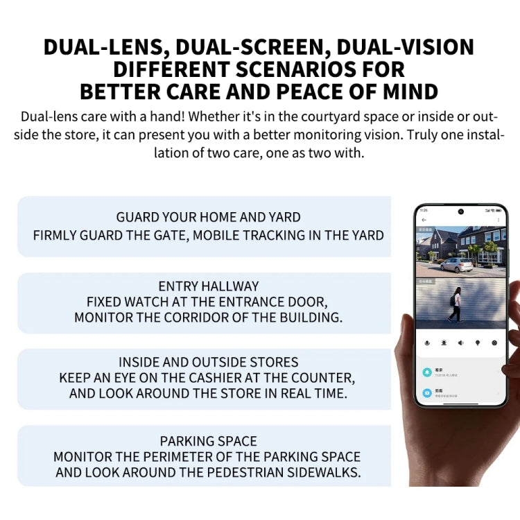 Xiaomi CW500 Dual Camera 8MP Outdoor IP66 Waterproof Support AI Detection Two-Way Voice WiFi Camera, US Plug(White) by Xiaomi