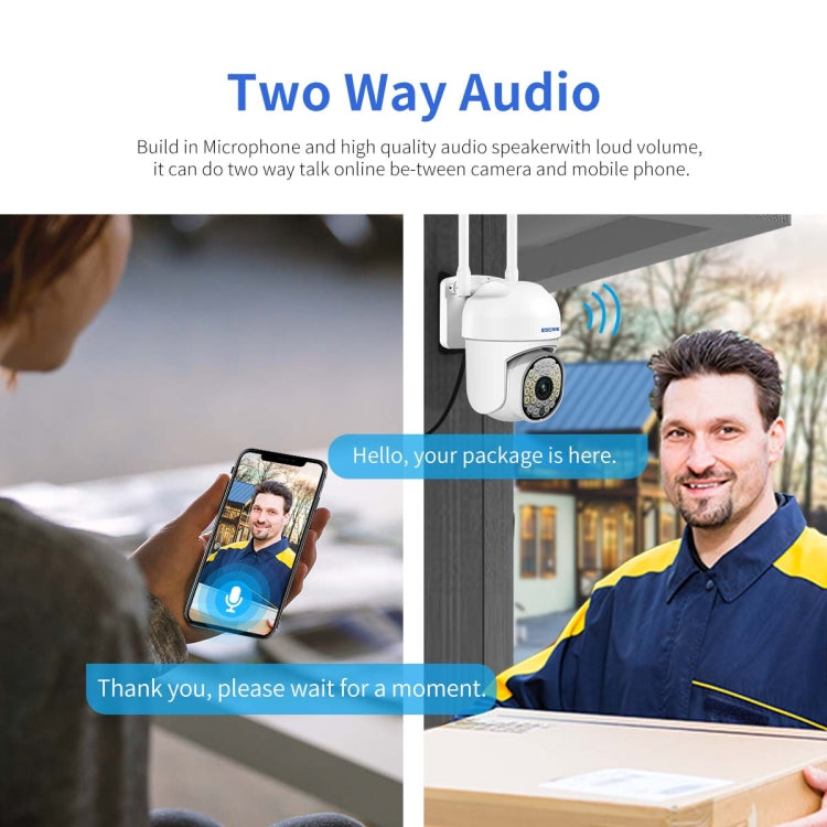 ESCAM PT305 2MP HD Motion Detection WiFi Intelligent Dual-light Source Camera(US Plug) by ESCAM