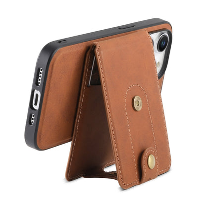 For iPhone 15 Pro Denior D14 NK Retro Pattern MagSafe Magnetic Card Holder Leather Phone Case(Brown) by Denior