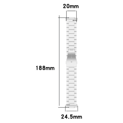 For Huawei Watch Fit 3 Three Bead Stainless Steel Metal Watch Band(Rose Gold) by bashfashion