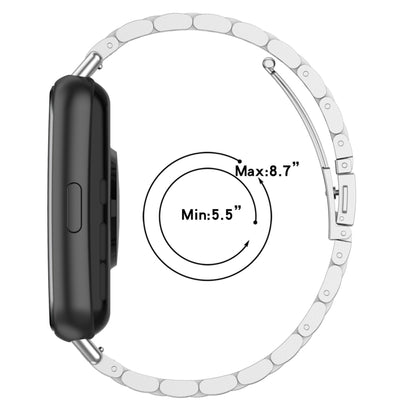 For Huawei Watch Fit 3 Three Bead Stainless Steel Metal Watch Band(Silver) by bashfashion