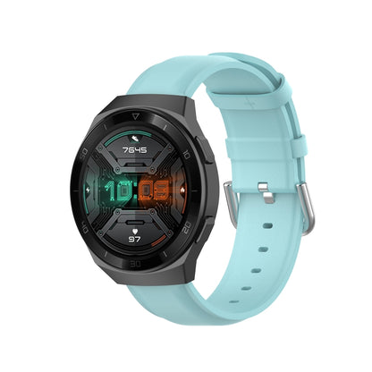 For Huawei Watch GT 2e 22mm Leather Watch Band with Round Tail Buckle(Light Blue) by bashfashion