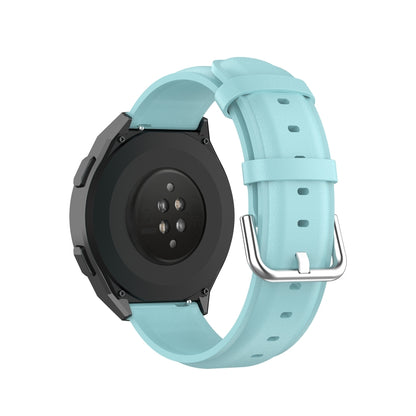 For Huawei Watch GT 2e 22mm Leather Watch Band with Round Tail Buckle(Light Blue) by bashfashion