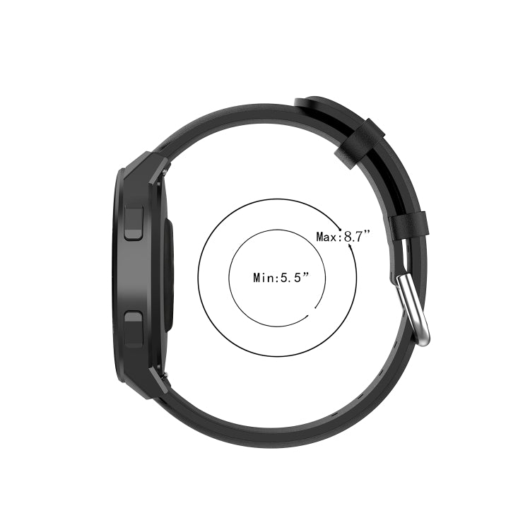 For Huawei Watch GT 2e 22mm Leather Watch Band with Round Tail Buckle(Light Blue) by bashfashion