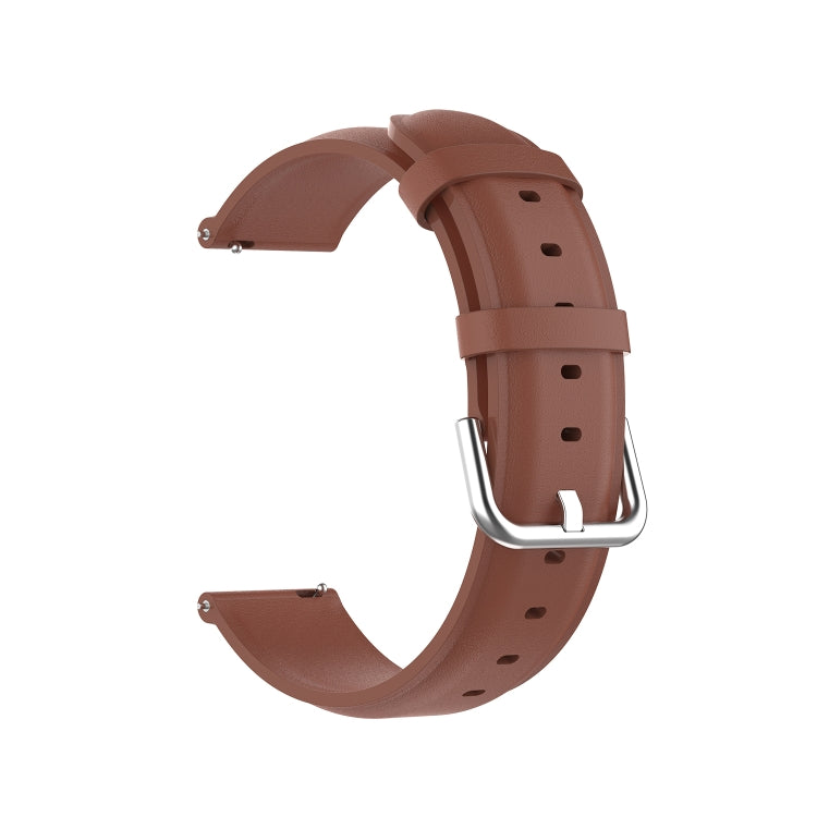 For Samsung Galaxy Watch 3 45mm 22mm Leather Strap with Round Tail Buckle(Brown) by bashfashion