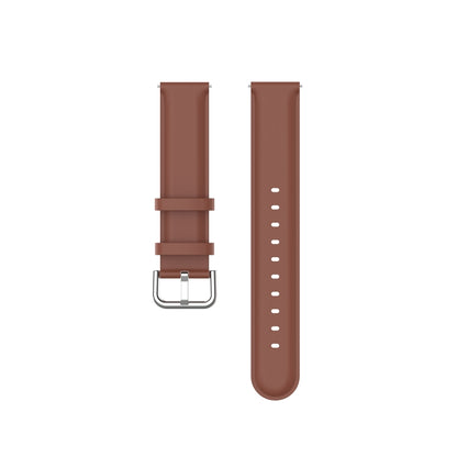 For Samsung Galaxy Watch 3 45mm 22mm Leather Strap with Round Tail Buckle(Brown) by bashfashion