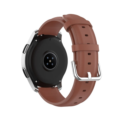 For Samsung Galaxy Watch 3 45mm 22mm Leather Strap with Round Tail Buckle(Brown) by bashfashion