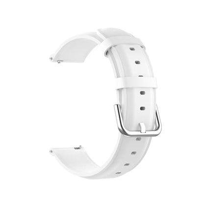 For Samsung Galaxy Watch 3 45mm 22mm Leather Strap with Round Tail Buckle(White) by bashfashion
