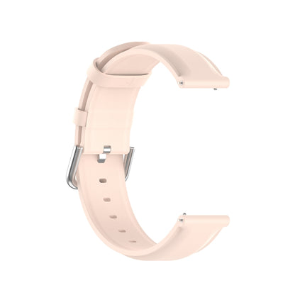 For Samsung Galaxy Watch 3 45mm 22mm Leather Strap with Round Tail Buckle(Light Pink) by bashfashion