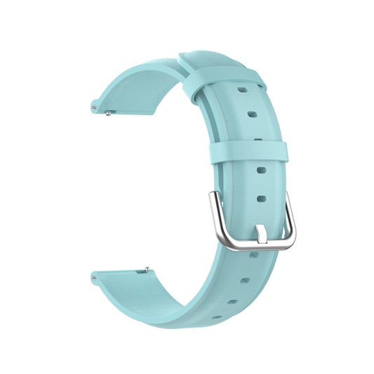 For Samsung Galaxy Watch 3 45mm 22mm Leather Strap with Round Tail Buckle(Light Blue) by bashfashion