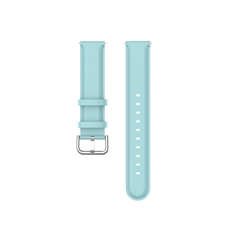 For Samsung Galaxy Watch 3 45mm 22mm Leather Strap with Round Tail Buckle(Light Blue) by bashfashion