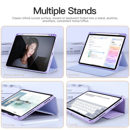 For iPad 2025 / 2022 2-Fold Clear Acrylic Leather Tablet Case(Light Purple) by bashfashion
