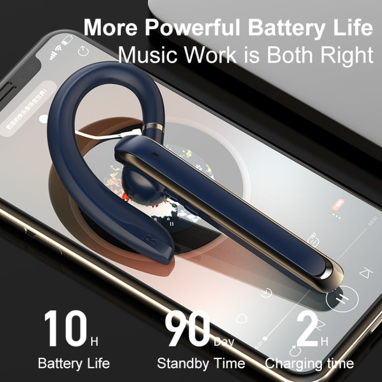 880 Ear Mounted ENC Noise Reduction Wireless Bluetooth Earphone(Blue) by bashfashion