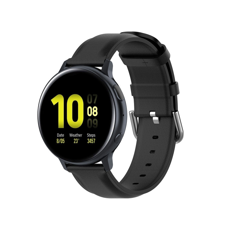 For Galaxy Watch Active3 / Galaxy Watch 3 41mm 20mm Universal Leather Watch Band(Black) by bashfashion