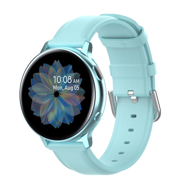 For Galaxy Watch Active3 / Galaxy Watch 3 41mm 20mm Universal Leather Watch Band(Light Blue) by bashfashion