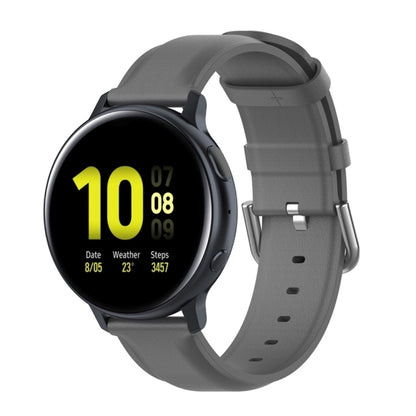 For Galaxy Watch Active3 / Galaxy Watch 3 41mm 20mm Universal Leather Watch Band(Grey) by bashfashion