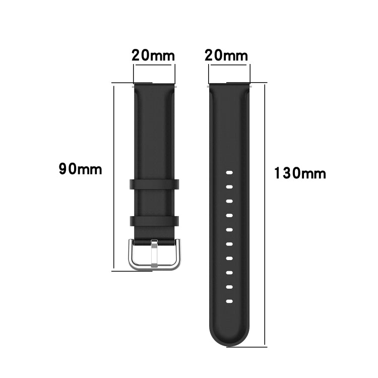 For Galaxy Watch Active3 / Galaxy Watch 3 41mm 20mm Universal Leather Watch Band(Grey) by bashfashion