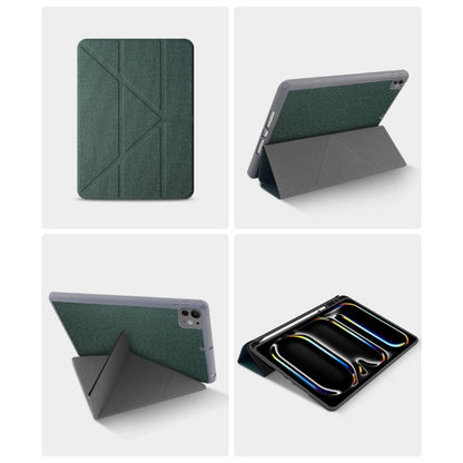 For iPad Pro 11 2025 / 2024 Mutural Multi-fold Smart Leather Tablet Case(Green) by Mutural