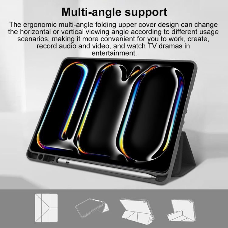For iPad Air 11 2025 / 2024 Mutural Multi-fold Smart Leather Tablet Case(Black) by Mutural