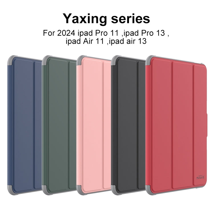 For iPad Air 13 2025 / 2024 Mutural PC Hybrid TPU Leather Smart Tablet Case(Black) by Mutural