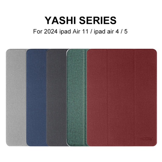 For iPad Pro 11 2025 / 2024 Mutural YASHI Series Tablet Leather Smart Case(Green) by Mutural