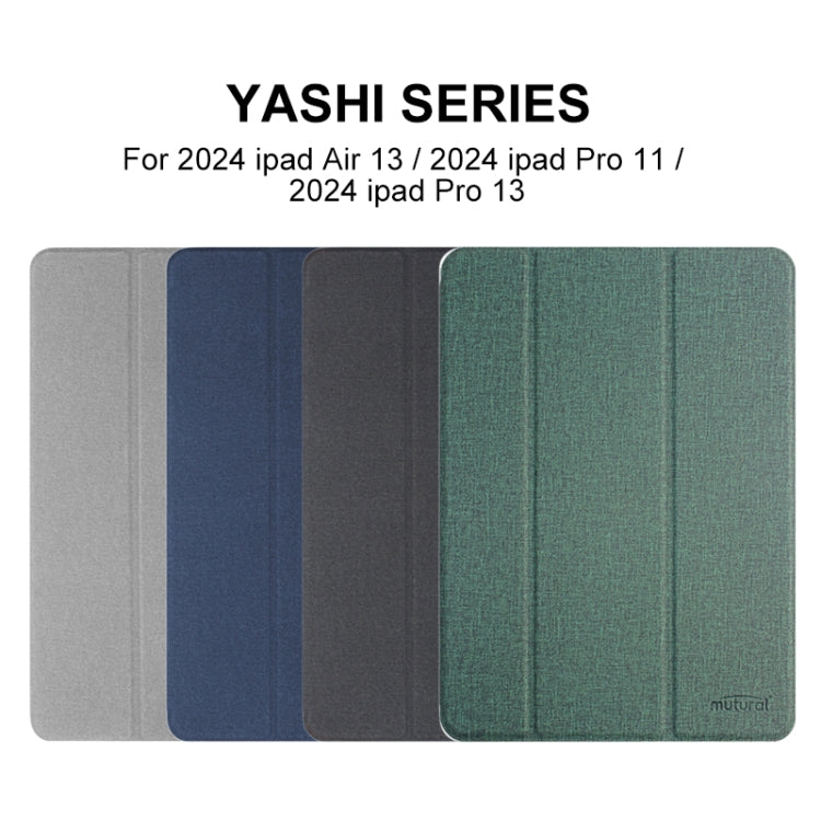 For iPad Air 13 2025 / 2024 Mutural YASHI Series Tablet Leather Smart Case(Blue) by Mutural