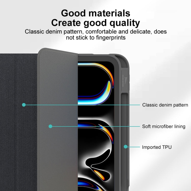 For iPad Air 13 2025 / 2024 Mutural YASHI Series Tablet Leather Smart Case(Blue) by Mutural