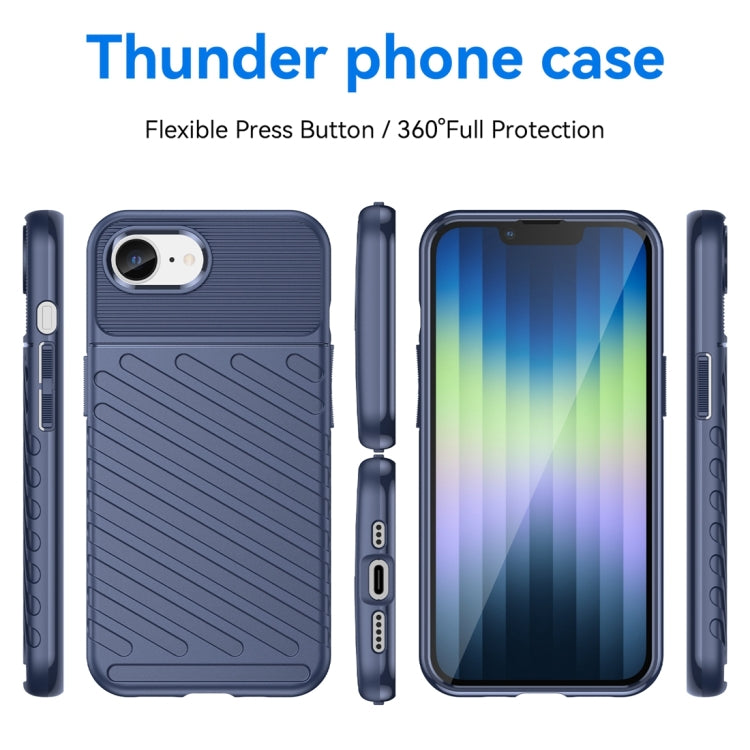 For iPhone 16e Thunderbolt Shockproof Soft TPU Phone Case(Blue) by bashfashion
