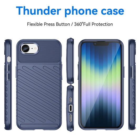 For iPhone 16e Thunderbolt Shockproof Soft TPU Phone Case(Blue) by bashfashion
