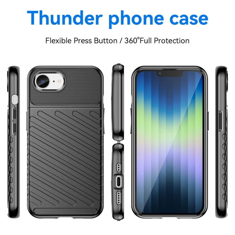 For iPhone 16e Thunderbolt Shockproof Soft TPU Phone Case(Black) by bashfashion