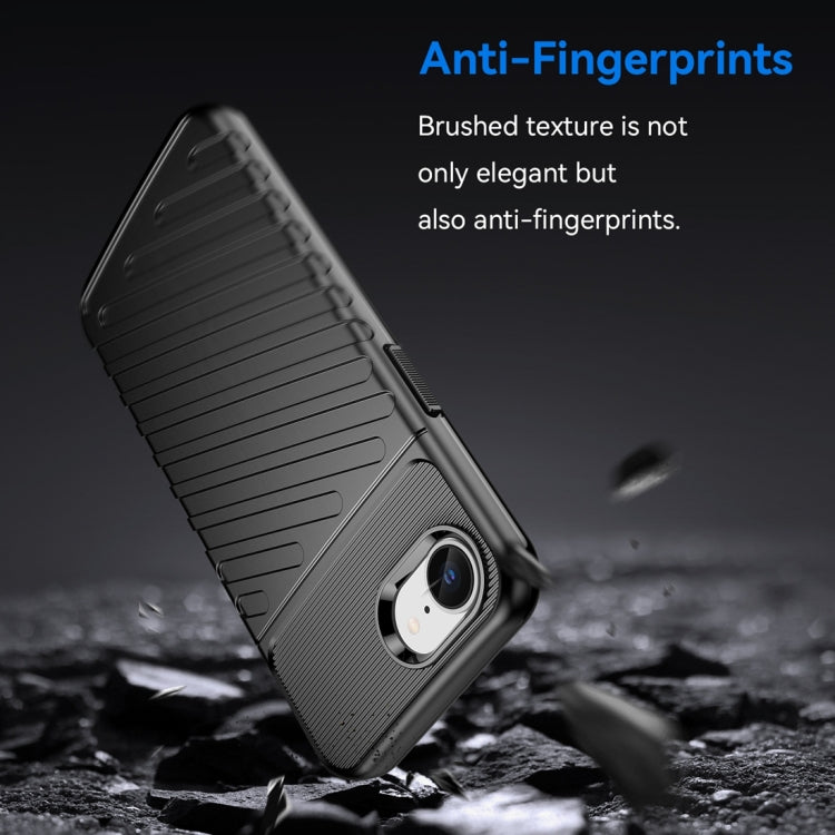 For iPhone 16e Thunderbolt Shockproof Soft TPU Phone Case(Black) by bashfashion