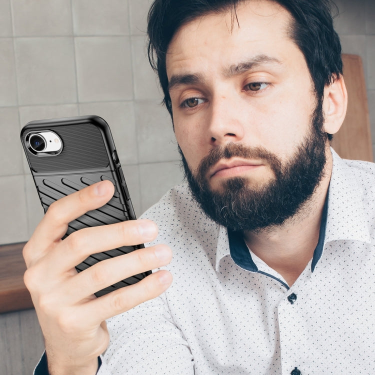 For iPhone 16e Thunderbolt Shockproof Soft TPU Phone Case(Black) by bashfashion