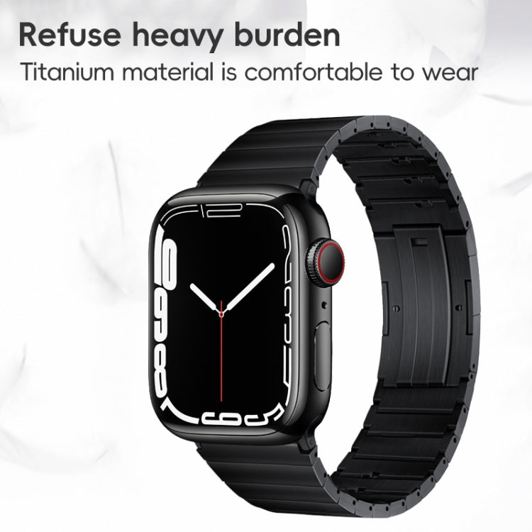 For Apple Watch SE 2023 44mm PG65 Single Bead Bamboo Joint Spring Bars Titanium Metal Watch Band(Black) by bashfashion