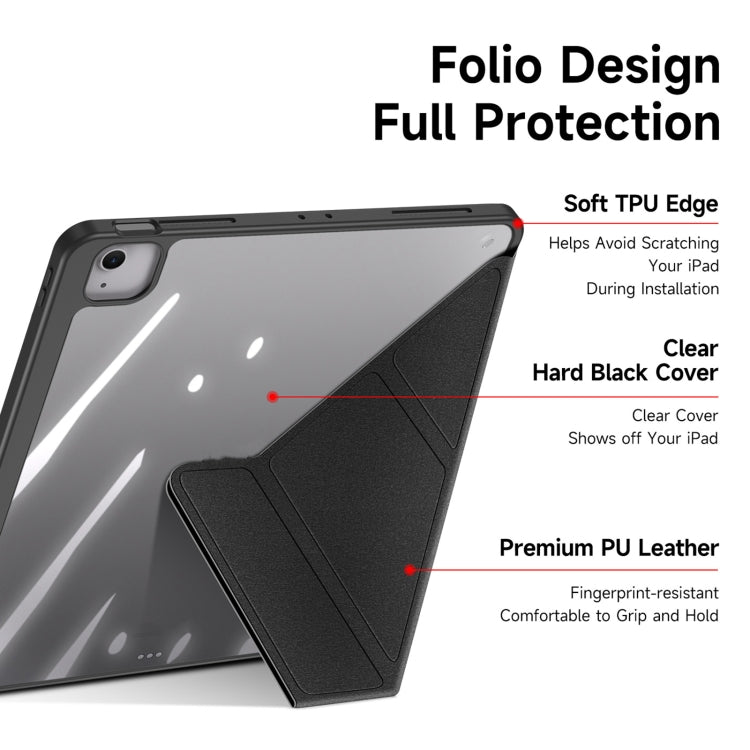 For iPad Air 13 2024 / 2025 DUX DUCIS Magi Series Smart Leather Tablet Case(Black) by DUX DUCIS