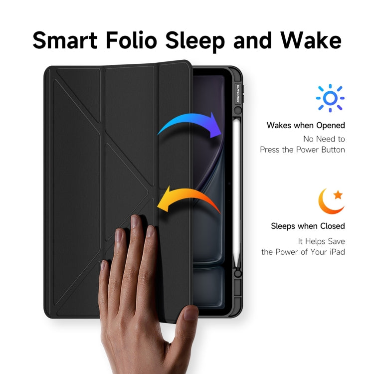 For iPad Air 13 2024 / 2025 DUX DUCIS Magi Series Smart Leather Tablet Case(Black) by DUX DUCIS