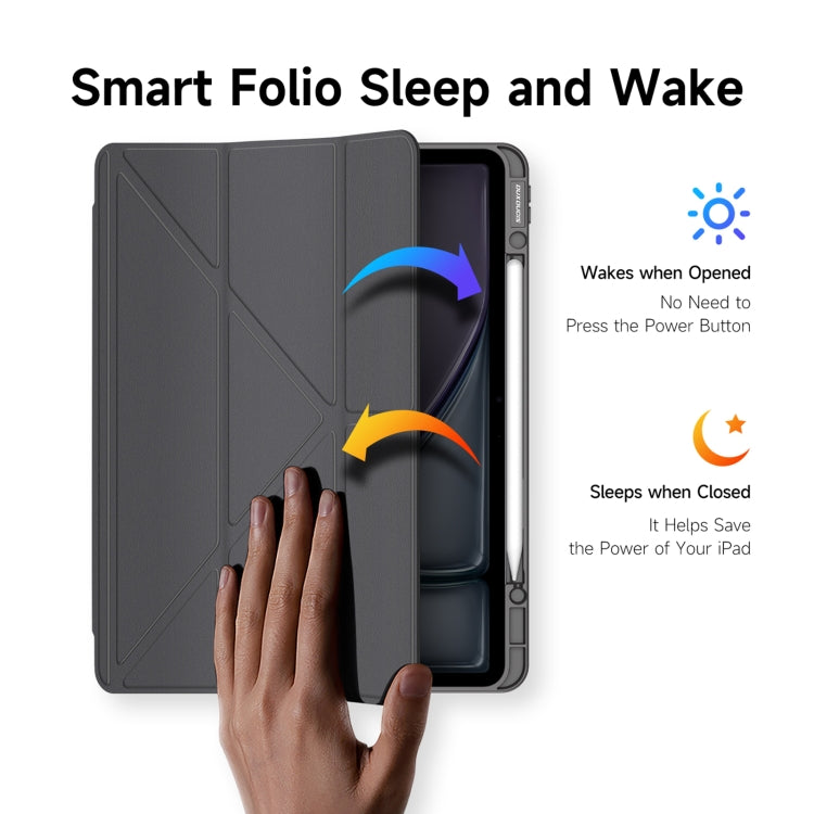 For iPad Air 13 2024 / 2025 DUX DUCIS Magi Series Smart Leather Tablet Case(Grey) by DUX DUCIS