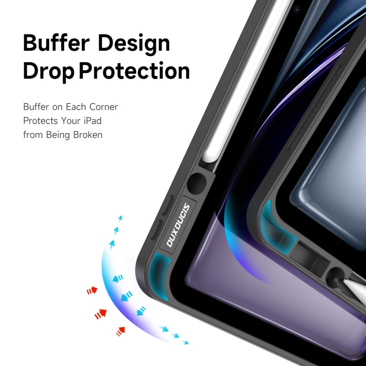 For iPad Air 13 2024 / 2025 DUX DUCIS Magi Series Smart Leather Tablet Case(Grey) by DUX DUCIS