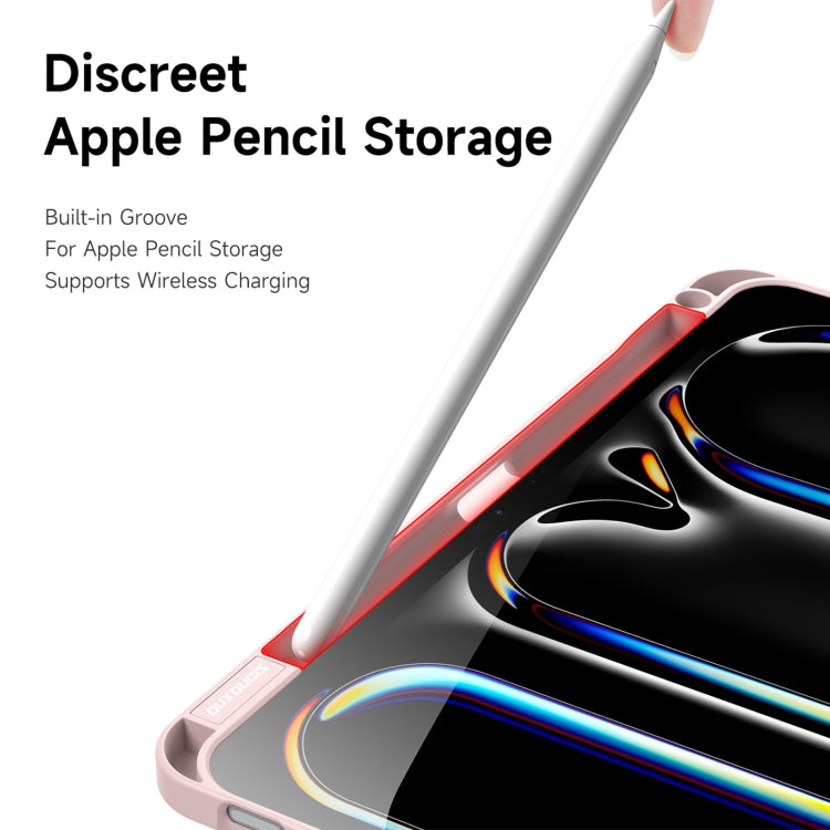 For iPad Pro 11 2025 / 2024 DUX DUCIS Magi Series Smart Leather Tablet Case(Pink) by DUX DUCIS