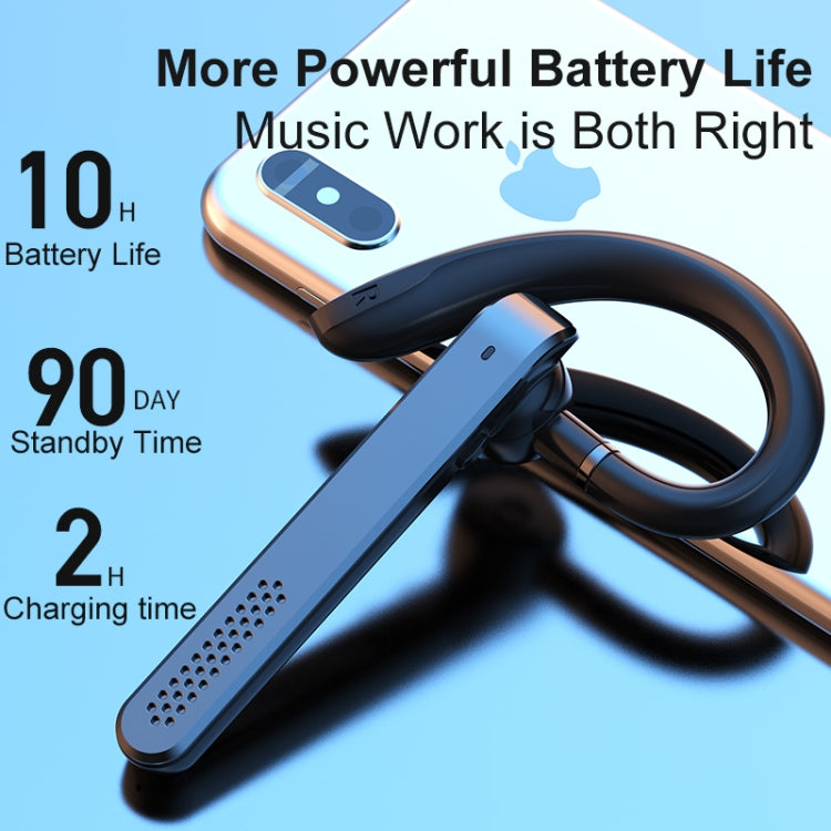 890 Ear-mounted ENC Noise Reduction Wireless Bluetooth Earphone(Silver) by bashfashion