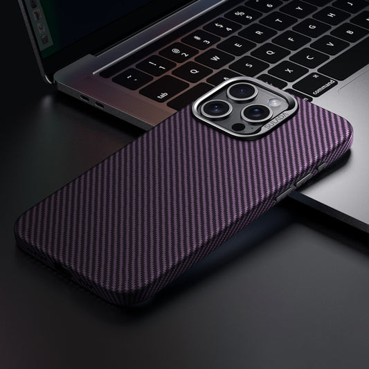 For iPhone 15 Pro SULADA 600D Kevlar Texture PC Shockproof Phone Case(Purple) by SULADA
