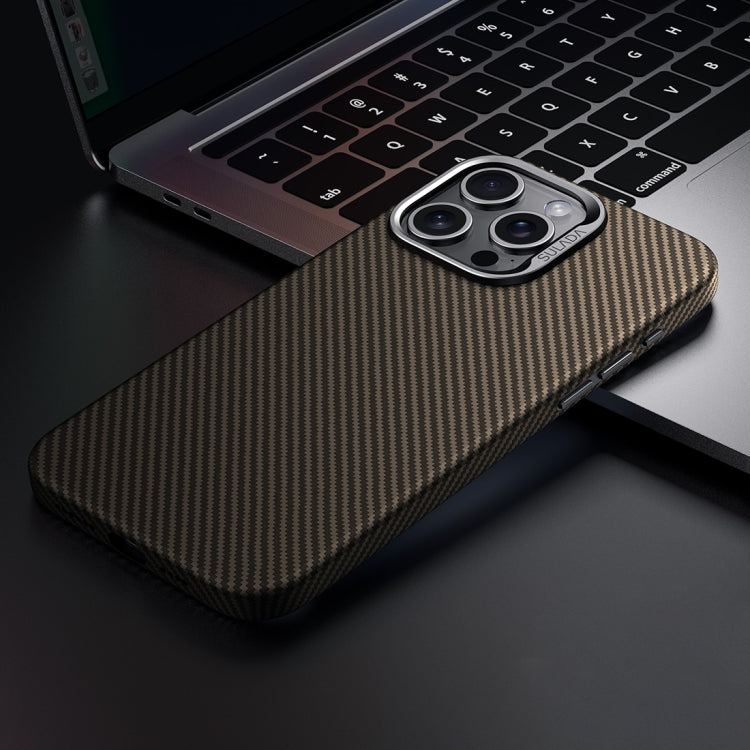 For iPhone 15 Pro SULADA 600D Kevlar Texture PC Shockproof Phone Case(Brown) by SULADA