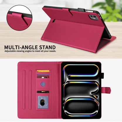 For iPad Pro 13 2025 / 2024 Rhombus Lattice Leather Smart Tablet Case(Red) by bashfashion