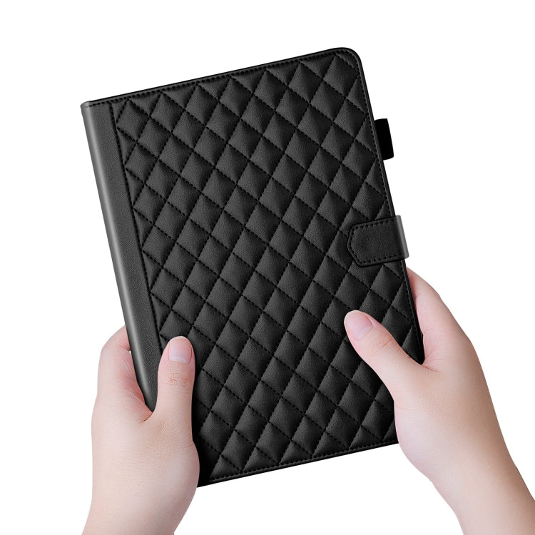 For iPad Pro 11 2022 / 2021 / 2020 Rhombus Lattice Leather Smart Tablet Case(Black) by bashfashion